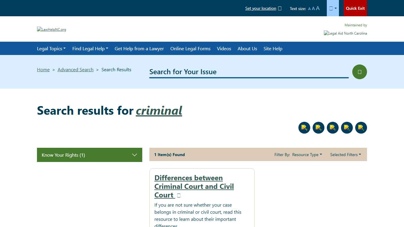 criminal - Search | Welcome to LawHelpNC.org | A guide to free and low cost legal aid, assistance and services in North Carolina